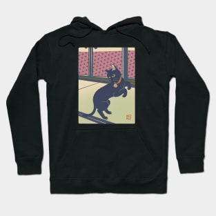 Black Cat In Japanese Room Hoodie